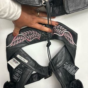 Womens Harley Davidson breast cancer awareness leather chaps